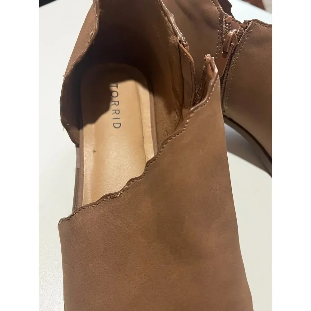 Torrid Beige Open Side Booties- Size 10.5-Boho Chic - Y2K